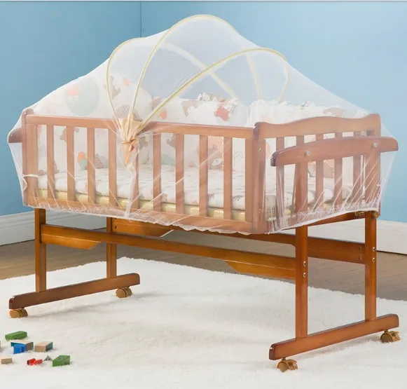 

Multifunctional crib solid wood cradle shaker baby bed