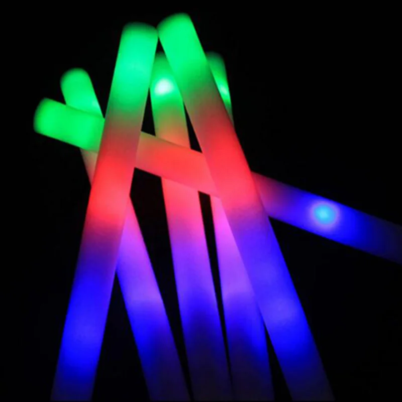 

Rave Custom Logo Glow Sticks for Wedding Colorful Flashing LED Light Stick For Birthday Foam Stick Glow Stick LED Party Supplies