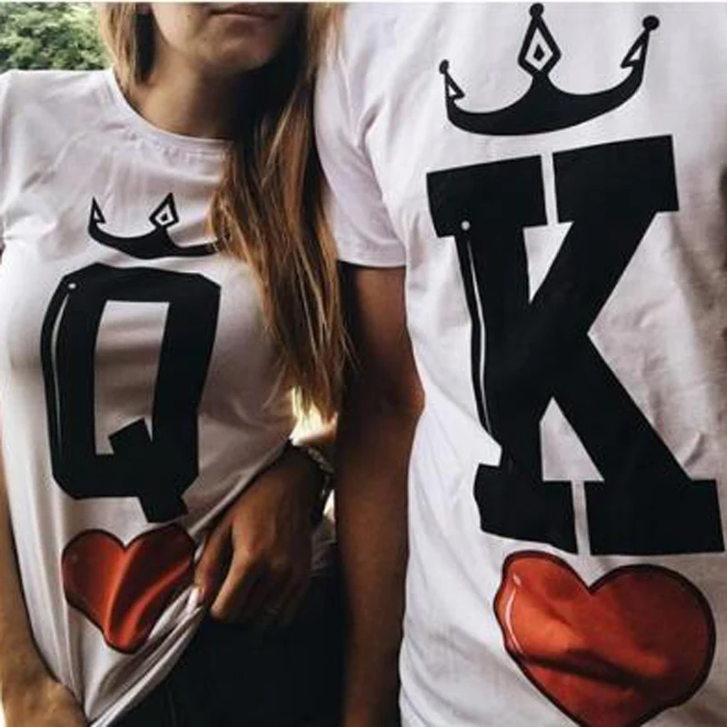

Customized Letter Print T-Shirt Women Men Fashion Summer Tshirt Casual Couple Lover Wife husband T Shirt For Lover tshirts