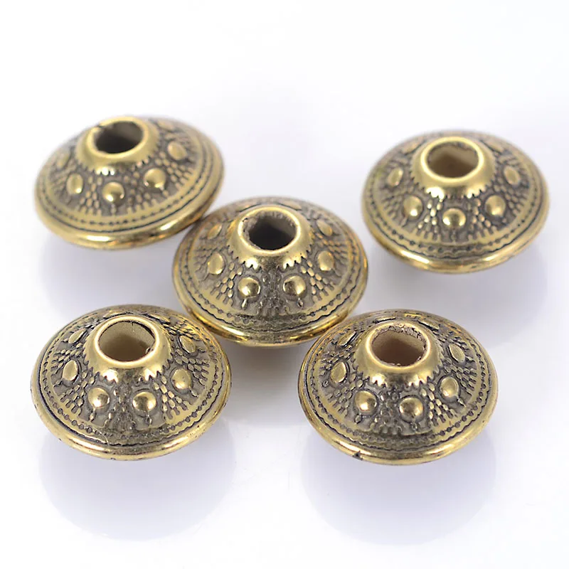 

Miasol New Arrival 100Pcs/Lot 14MM Antique Design UFO Shape Loose Spacer Disc Charm Beads For DIY Jewelry Making Bracelet Charms