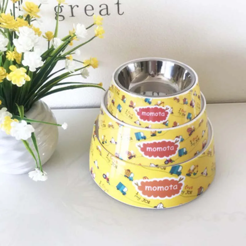 Cute Cartoon Animals Floral Printed Pet Dog Bowls High Quality