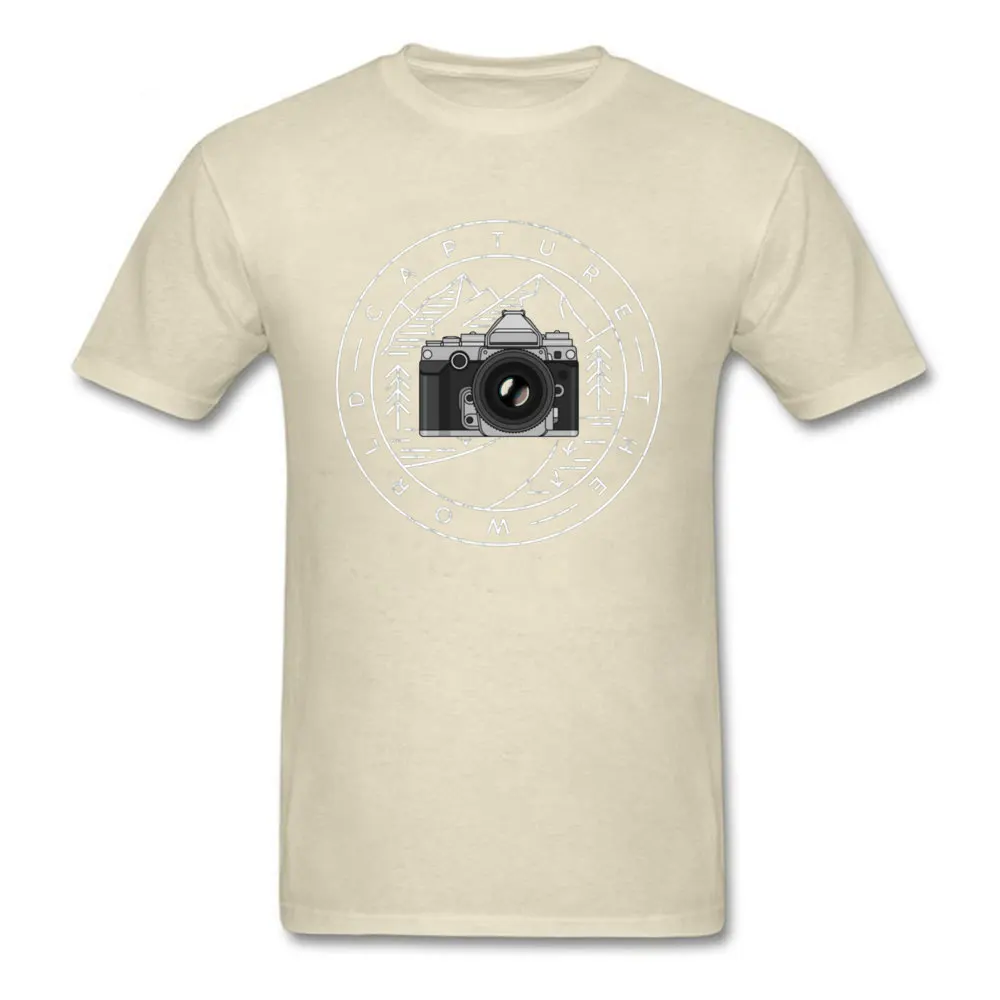 Capture The World 16449 Short Sleeve T Shirt Round Collar 100% Cotton Fabric Student T Shirts Custom Tee-Shirt Company Capture The World 16449 beige