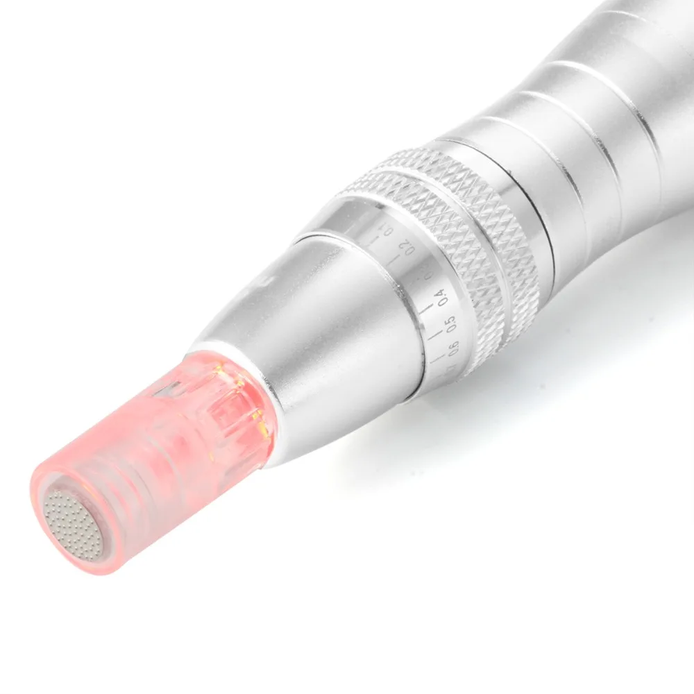  HELLO FACE Electric Derma Pen 7 Colors Lights LED Photon Pen with 12 Pin Adjustable Nano Micro Need - 4000021826676