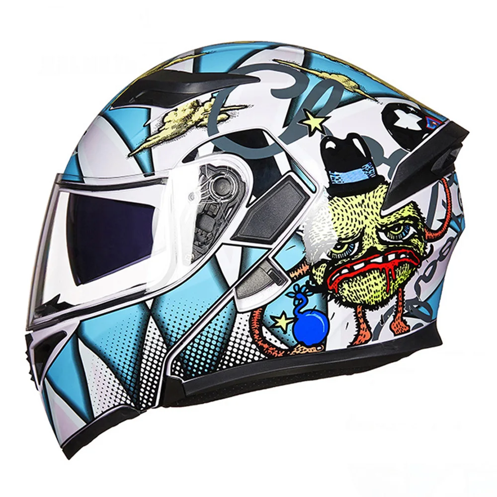 GXT мотоциклетный шлем флип-ап шлем для мотокросса Capacete da Motocicleta Cascos Moto Casque Doublel объектив гоночные шлемы для верховой езды - Цвет: Colour 9