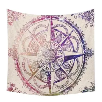 

150*200cm Indian Mandala Tapestry Totem Compass Mandragora Printing Beach Towels Yoga Mat Sun Block Round Bikini