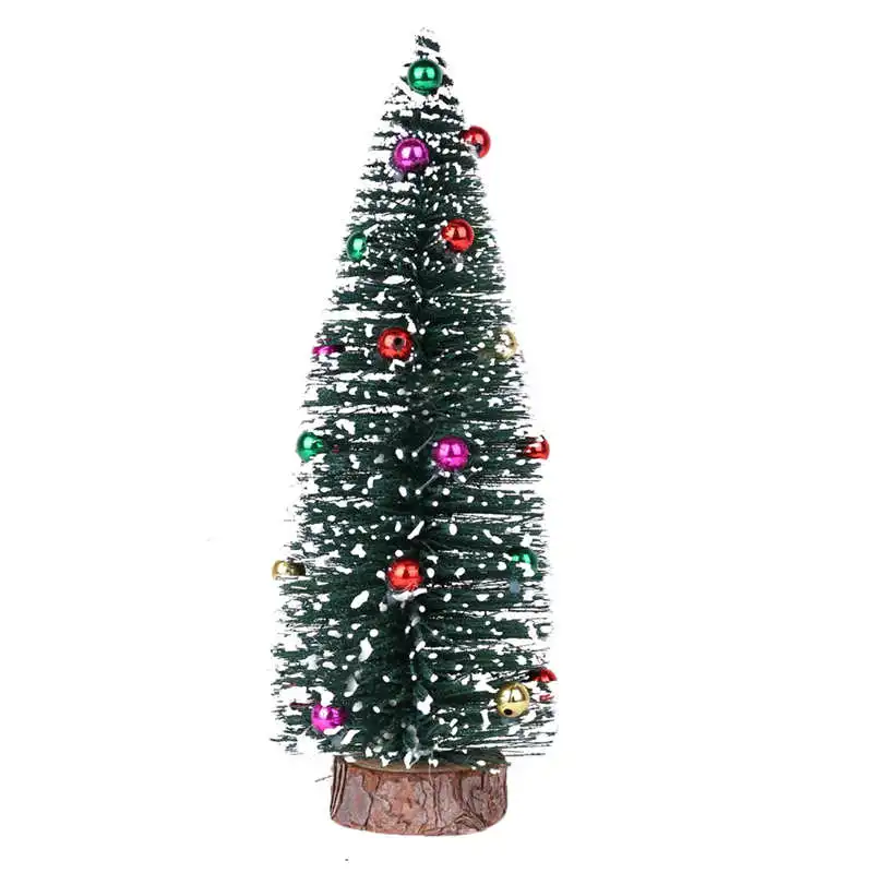 30cm25cm20cm15cm Christmas Tree Mini Pine Tree With Wood Base DIY Crafts Home Table Top Decor #2n15 (4)