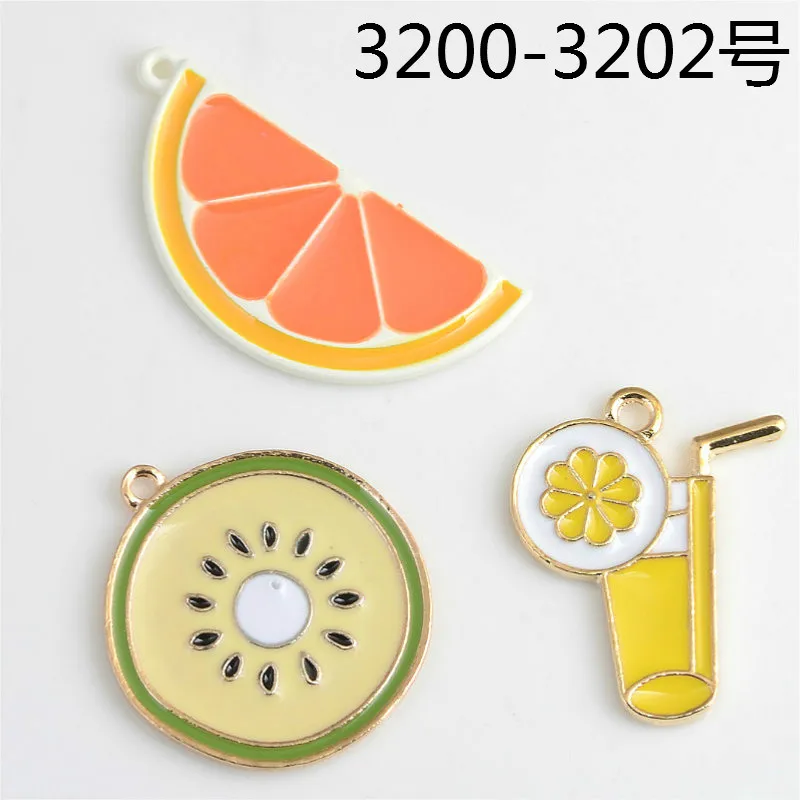 Image 50PCs Trendy Kawaii Alloy Charms Gold Tone Plated DIY Jewelry Findings Metal kiwifruit Juice Cup grapefruit Charm For Handmade