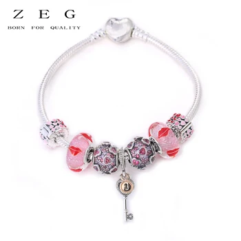 

ZEG New High Quality Logo The Pink Coloured Glaze Bracelet Free Package Manufacturers Wholesale Free Package Mail