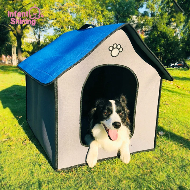 Infant Shining Outdoor Dog House Dog Bed Mat Rainproof and Warm Dog House Outdoor Pet Tent Big