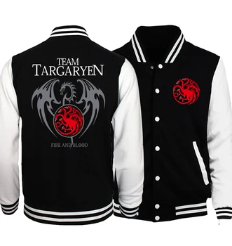 

Game of Thrones Baseball Jacket Targaryen Fire Blood Jackets 2020 Spring Autumn Hip Hop Brand Streetwear Punk Stark Coat For Men