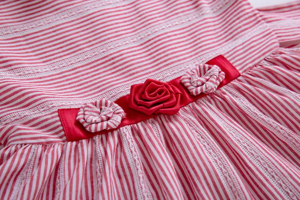 Pettigirl/летнее платье в красную полоску для девочек, детские платья без рукавов с милыми цветами, детская одежда, G-DMGD203-C154