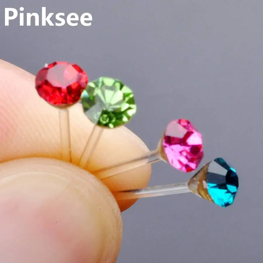 Lot 144Pairs (6 boxes) Clear Crystal Earrings Studs Allergy Hot Bulk