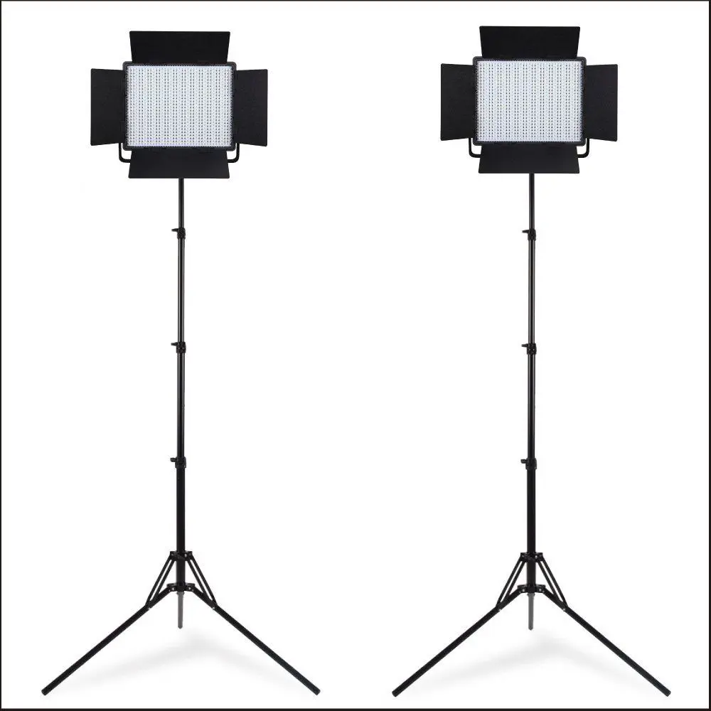 

2PCS Studio CN-900SA 6850 LM 5600K LED Video Light with V-Lock Battery Mount + 185cm Light Stand Kit