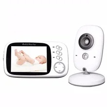 Babykam video baby monitor do bebê câmera de 3.2 polegada LCD monitor do bebê sem fio Visão Nocturna do IR Intercom Monitor de Temperatura Canções de Ninar