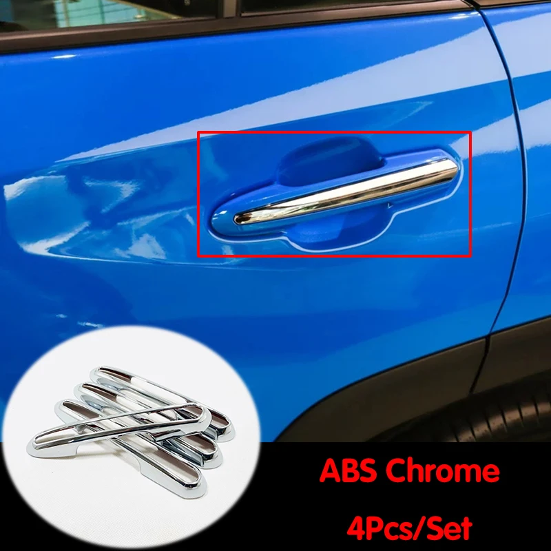 

ABS Chrome For Toyota RAV4 2019 style Car door protector Handle Decoration Cover Trim Sticker Car Styling accessories 4pcs