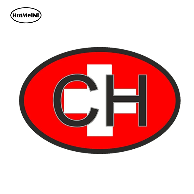 

HotMeiNi 13 x9.1cm Car Styling Oval Car Sticker Flag Country Code Decal CH Switzerland Swiss Cross Waterproof Bumper Accessories