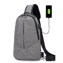 Модная мужская сумка повседневное нагрудная сумка из текстиля простой один сумка для мужчин USB интерфейс сумки через плечо