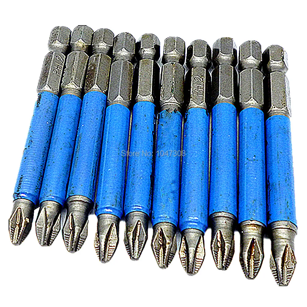10pc 70mm Phillips Ph2 Antislip Impact Screwdriver Drill Bits