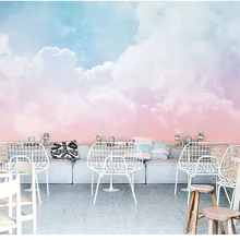Розовое небо облако 3d мультфильм потолочные обои фрески для девочек комната Детский сад Детская Декор стены 3d дочка настенная бумага