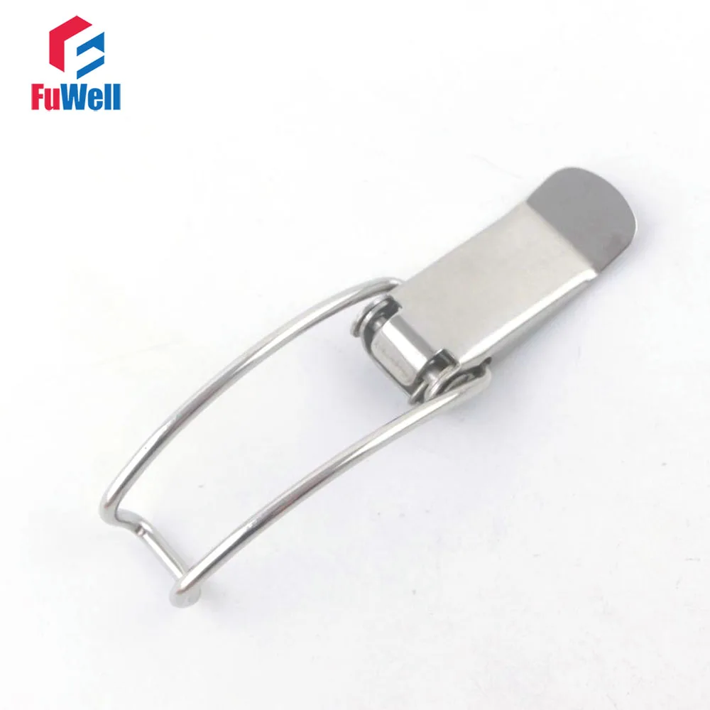 R115A Spring Loaded Catch Hasps Case Cabinet Box Buckle Toggle Latch Furniture Hardware Iron Hasps Sliding Door Window 10pcs