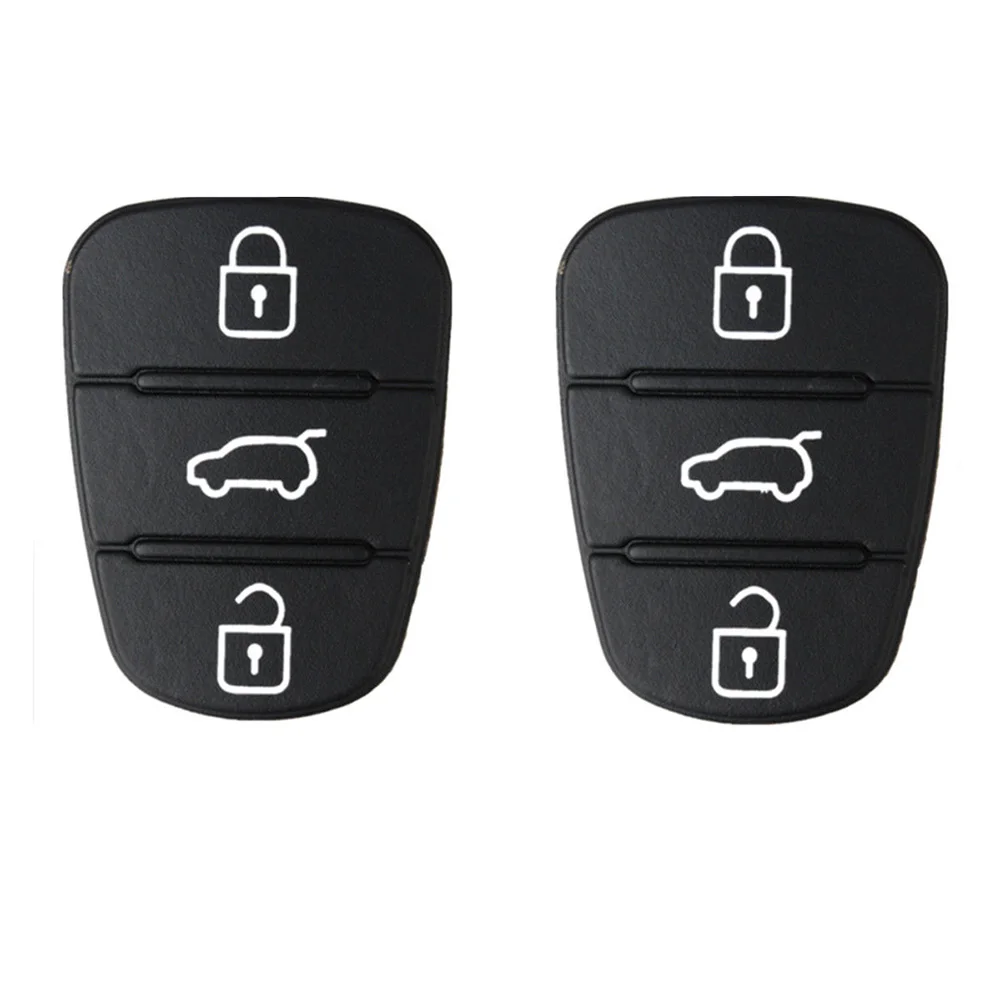 

2PCS Cover Shell Fob Rubber Pad Repair Key Case 3 Button Replacement Remote Car For Kia