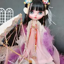 Китайская одежда Hanfu для кукол Blyth, одежда licca azone, куклы, одежда, платье 0704