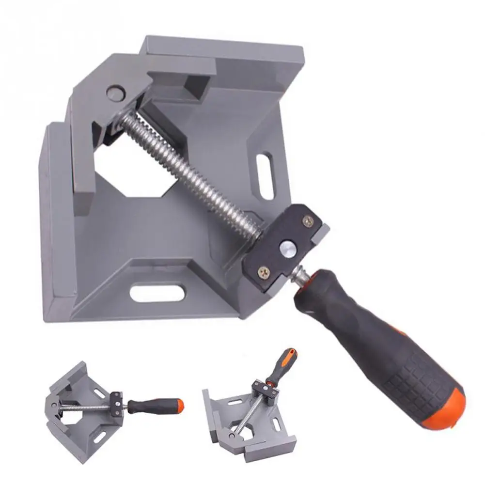 

90 Degree Right Angle Clamp Single Handle Woodworking Clamp Aluminum Alloy Rigging Angle Clip ForFish Tank Photo Frame Clip Tool