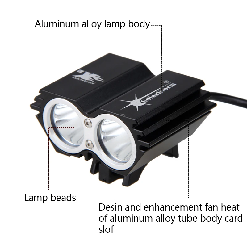 Sale SolarStorm 1600 Lumens 2x XM-L T6 LED front Cycling Light Bike Light Headlight Lamp with Rechargeable 18650 Battery+Charger 1
