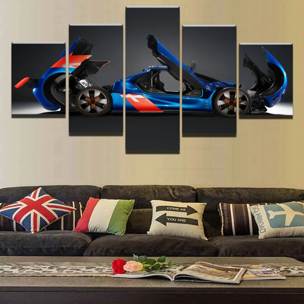 

5 Panel Super Car Poster Modern Home Wall Decor Deformation Racing Car Canvas Picture Art HD Print Painting On Canvas Artworks