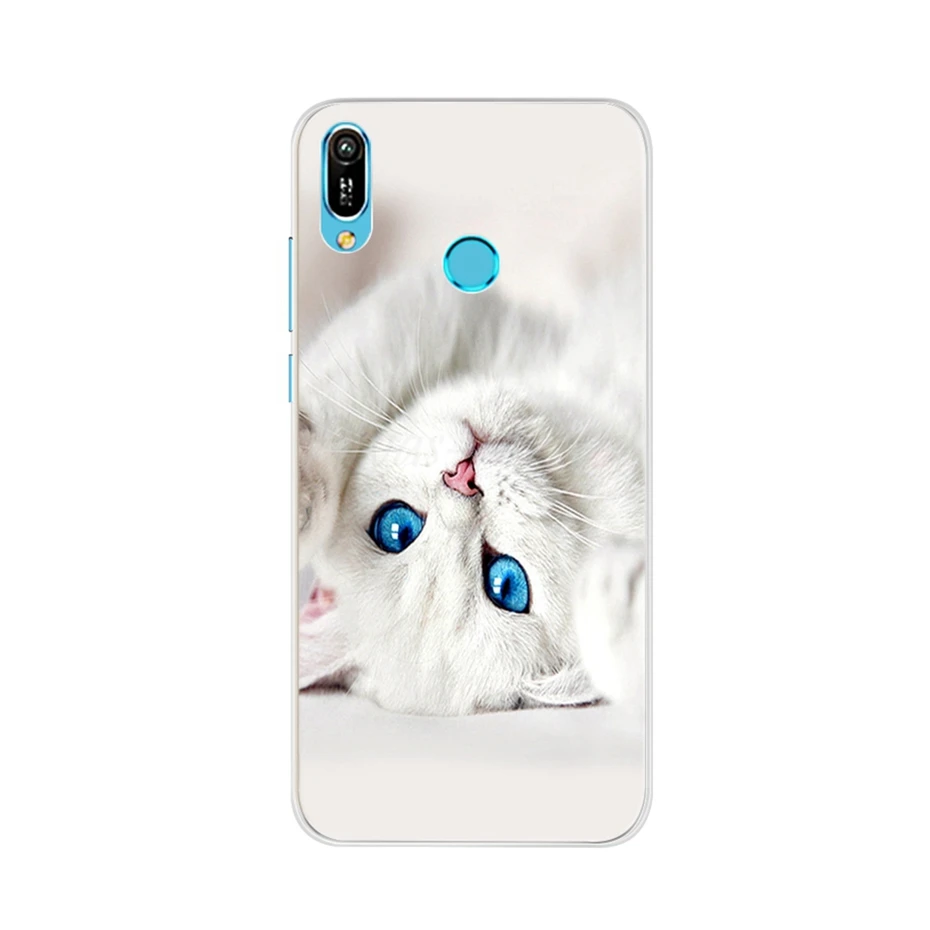 Чехол для Huawei Y 6 2019 чехол Y6 с милым котом силиконовые чехлы телефонов бампер
