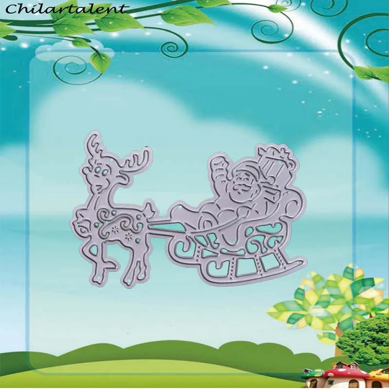 

Craft Dies Santa and deer Metal Cutting Dies Scrapbooking stamps embossing new 2018 paper Cards Making border template Stencils