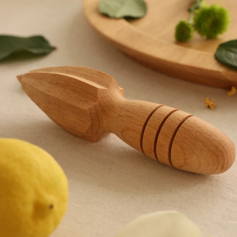 Natural Beech Wood Citrus Lemon Reamer Fruit Squeezer Lime Orange