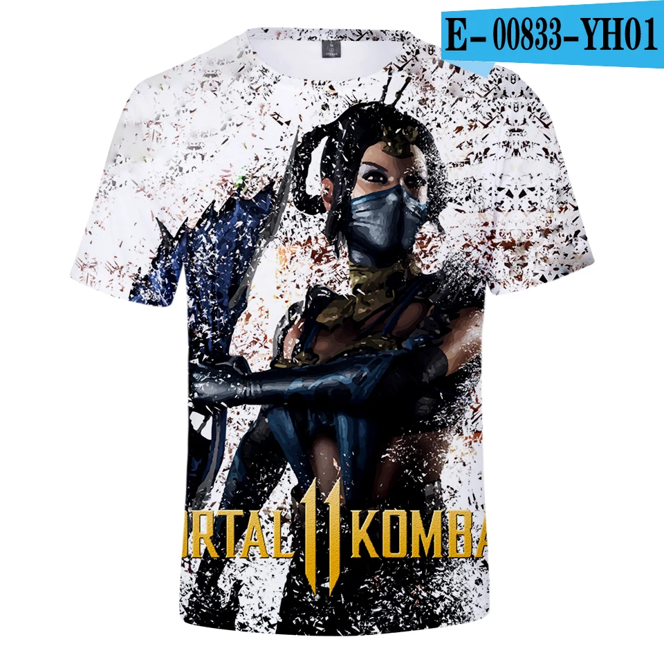 Mortal Kombat 11 футболка 3D Футболка Мужская/женская летняя Harajuku футболка с коротким рукавом 3D футболка Selena Gomez - Цвет: Серый