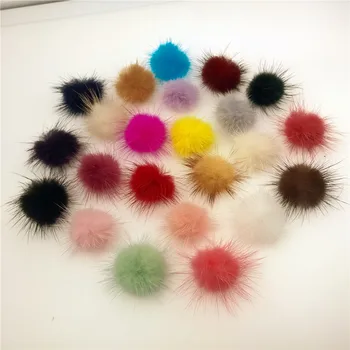 

50X Fluffy Mink Fur Ball 25mm jewelry findings hair findings Dress Accessory different colors to select
