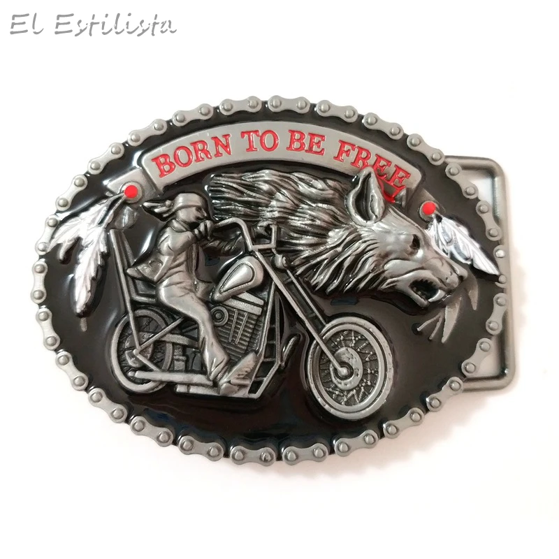 Western Cowboy Retro Oval Metal Belt Buckle Motorcycle Men Belt Accessories