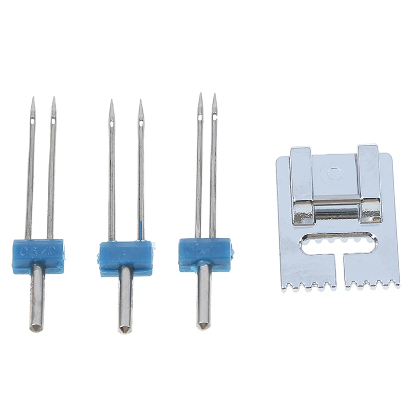 

Grooves Pintuck Presser Foot + 3 Sizes Double Twin Needles Pin For Brother Sewing Machine Parts For Househeld Tools