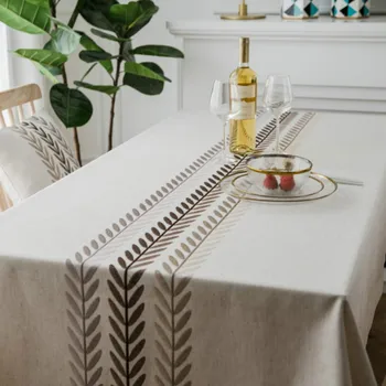 

Wedding Waterproof Brown Leaves Pattern Tablecloth and Pillowcase Birthday Party Banquet Table Cover Desk Cloth Wipe Cover