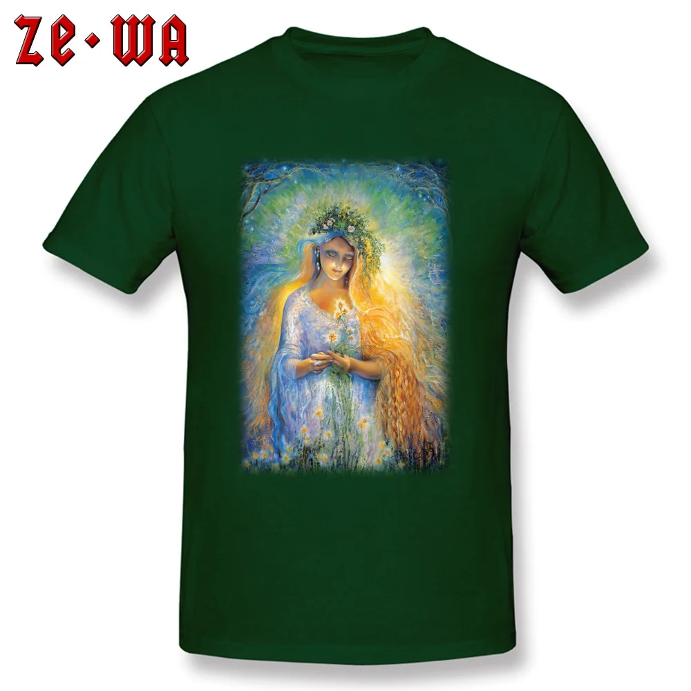 Geek earth goddess gaia T Shirts for Men Classic Summer Autumn Round Neck 100% Cotton Fabric Short Sleeve T Shirts Tee-Shirt earth goddess gaia dark