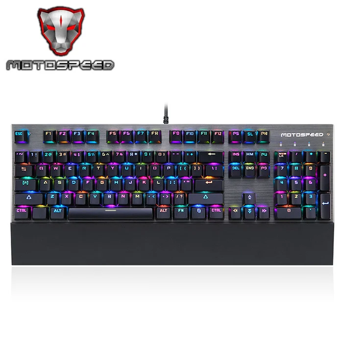 

Motospeed CK108 Mechanical Keyboard USB Wired Gaming Keyboard Blue/Black Switch with 18 Backlight Mode for Desktop Laptop Gamer