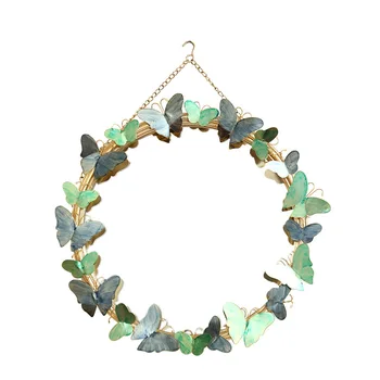 

Europe Wrought Iron Wall Hanging Decorative Butterfly Dance Mirrors Crafts Decoration Bathroom Bedroom Mirror Orn R2140