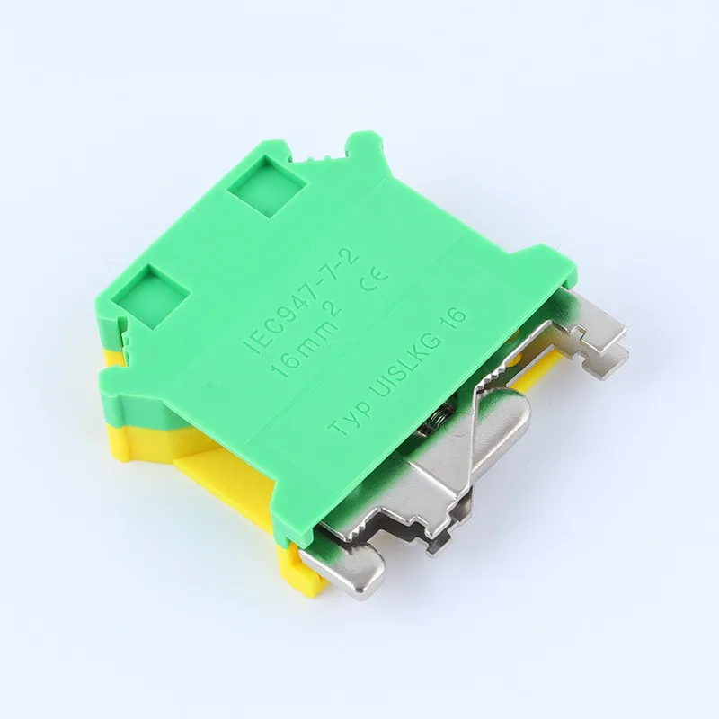 

10Pcs USLKG 16N Din Rail Screw Terminal Blocks PHOENIX Type 16mm2 Ground Earth Universal Wiring Combine Connector USLKG-16