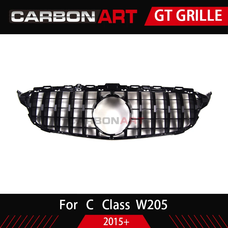Решетка радиатора W205 GT style для Mercedes Class W205 решетка радиатора переднего бампера для C class w205+ решетка гоночного автомобиля
