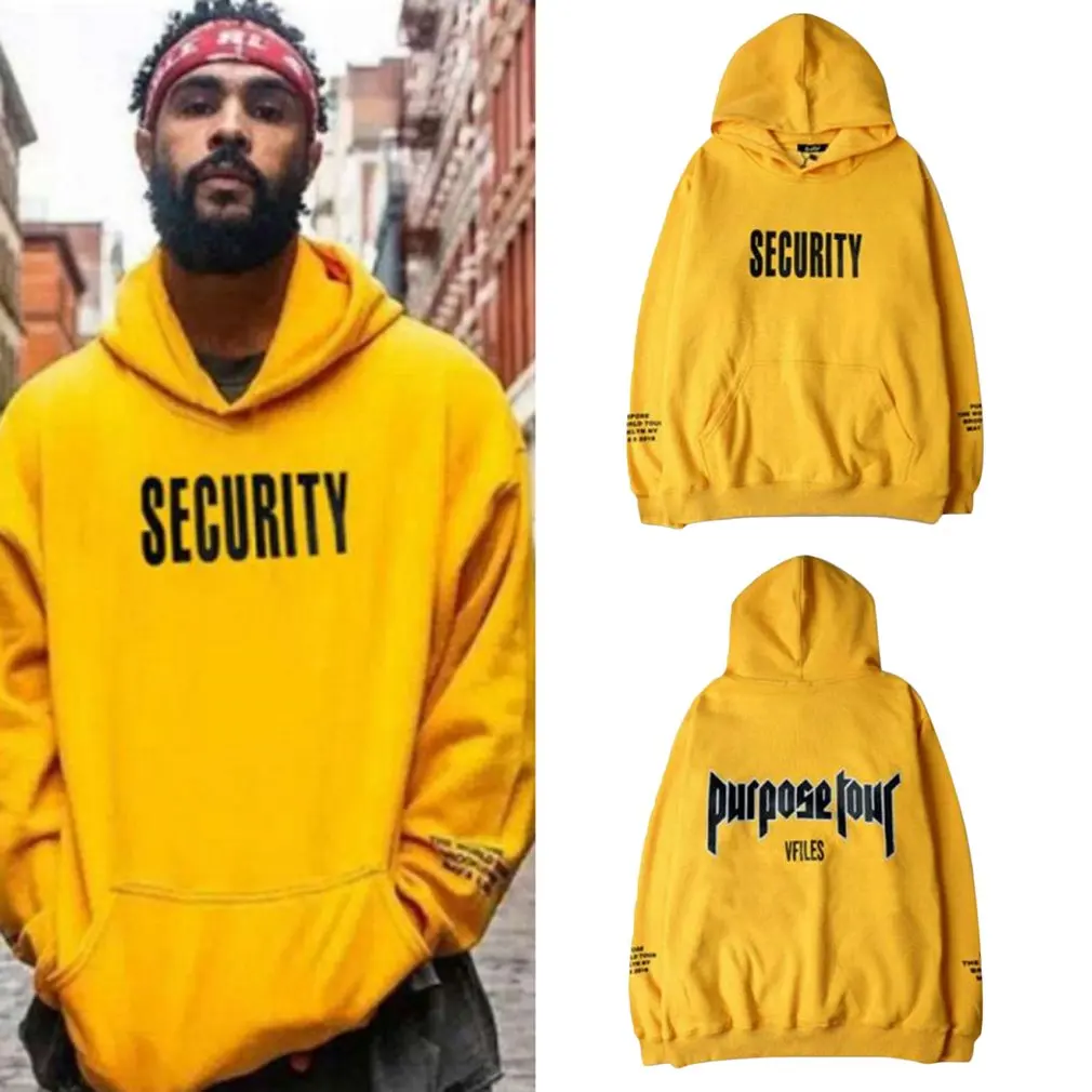 

Autumn Men Thick Hoodie Sweatshirt Streetwear Hip Male Casual Tracksuit Long Sleeve Yellow Hooded Pullovers 2018 New