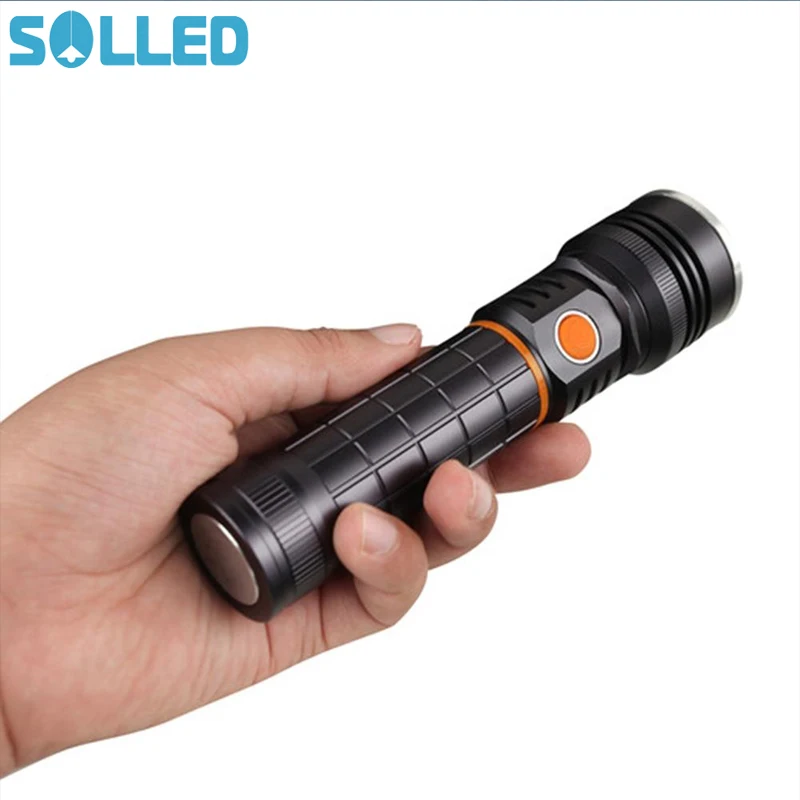 

SOLLED XPE COB Strong Light Flashlight Inspection Lamp with Magnet Mechanical Zoom Exquisite Torch