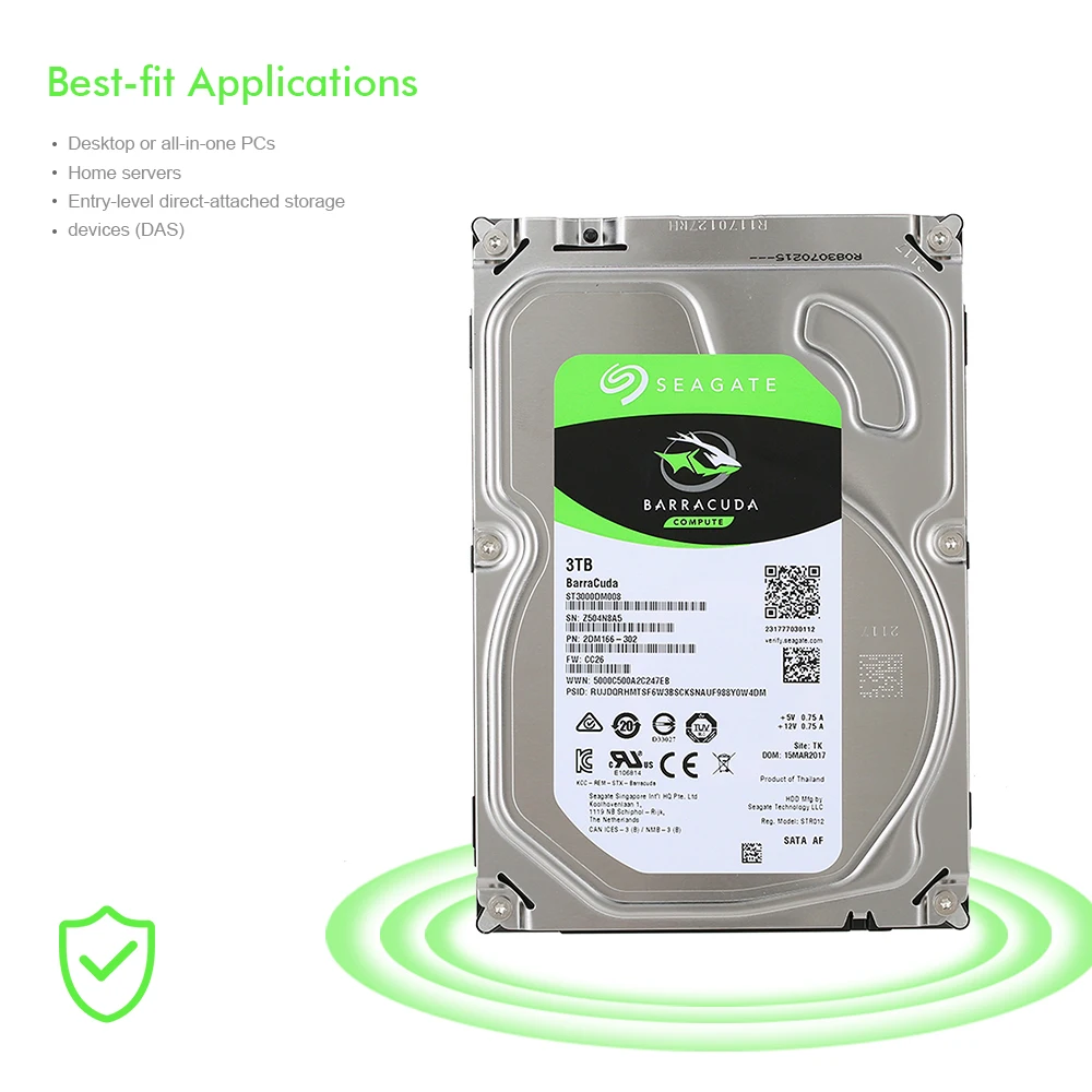 Seagate 3 TB disco duro interno HDD 5400 RPM SATA 6 Gb/s 64 MB caché 35 pulgadas ST3000DM007 /ST300