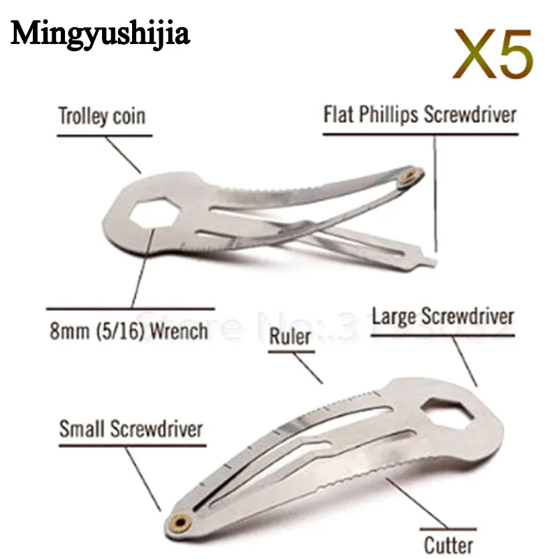 

multifunction Hairpin self defense tool card Knife keychain mini Wallet Hair Clip camp equipment woman Outdoor EDC Gadget