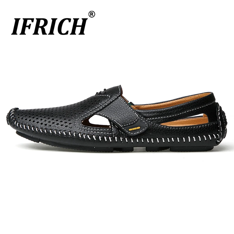 

Ifrich Summer Casual Sneakers For Men Comfortable Men Drive Footwear Breathable Hole Man Flats Sneakers Fashion Large Sizes Shoe