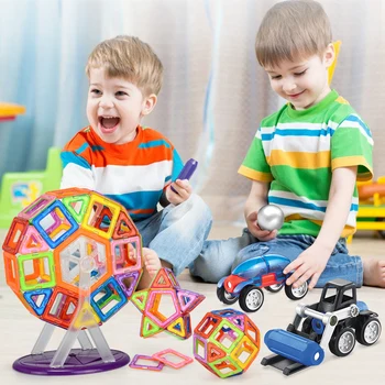 

Magnetic constructor building Designers Toy horses Ferris wheel child 3D DIY Creative engineering bricks models educational toy