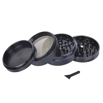

4-layer Aluminum Herbal Herb Tobacco Grinder Smoke Grinders Smoking Pipe Accessories Black Smoke Cutter Cigarette Accessories