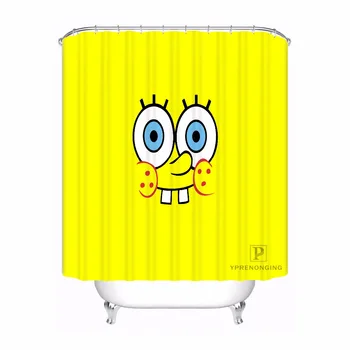 

Custom Yellow Spongebob Cute Smile Bath Curtain Bathroom Mildewproof Waterproof Polyester Shower Curtain#180417-04-62